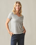 Women's Classic Cotton V-Neck Tee - Ghost Grey